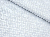 WHITE GREY & BLUE CUBICLE TEXTURED PRINT PREMIUM MIX COTTON SHIRT FABRIC.